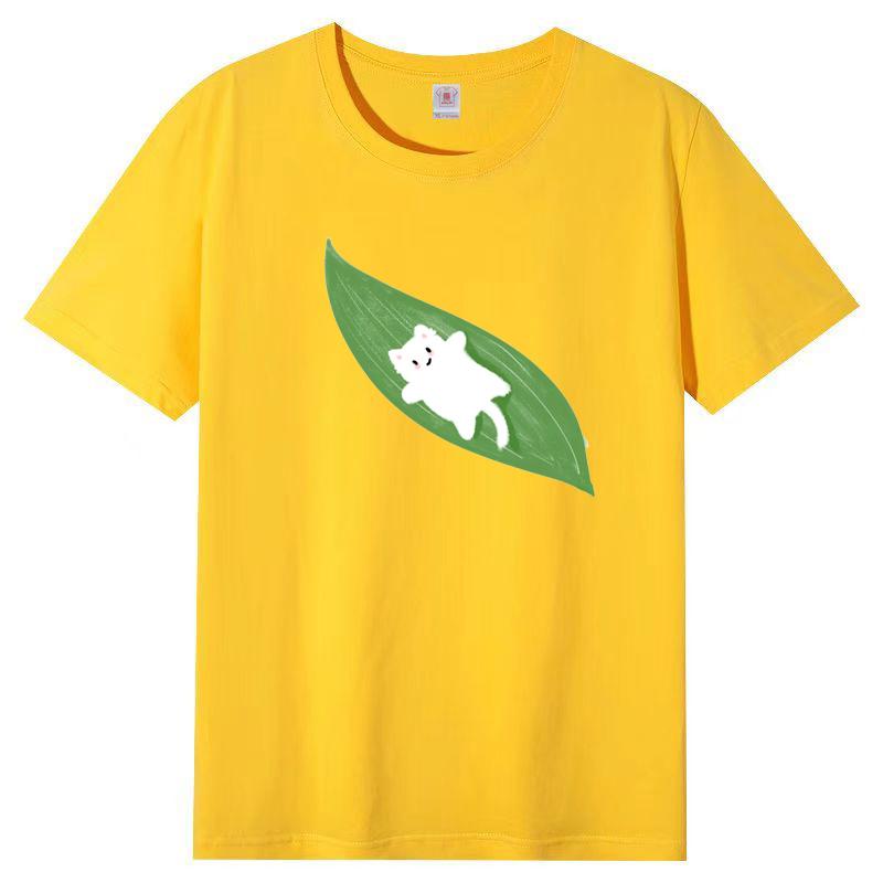 Damen Sommer Beliebtes Kurzarm-T-Shirt Baumwolle Atmungsaktiv Lockeres Oberteil Bedrucktes T-Shirt Lässig