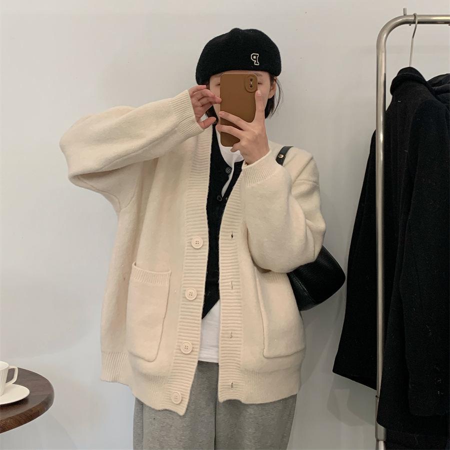 2026 Women's Petite Soft Knit Cardigan – Cozy Autumn/Winter Loose Fit Sweater Coat