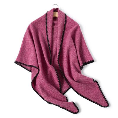 Einfarbiger Kaschmirimitat-Temperamentschal Langer Dreiecksschal Warmer Schal Damen Verdicktes Schultertuch Vielseitig im Herbst und Winter
