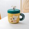 Creative Cartoon Mug Ceramic Cup Water Cup with Lid Cute Coffee Cup Children Water Cup Gift Birthday Gift