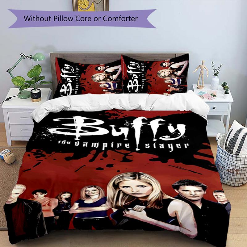 Buffy 3-częściowy komplet pościeli Poszewka na kołdrę Zapięcie Zawiera 1 poszewkę na kołdrę i 2 poszewki na poduszki na wszystkie pory roku Sypialnia Dom Dekoracja akademika