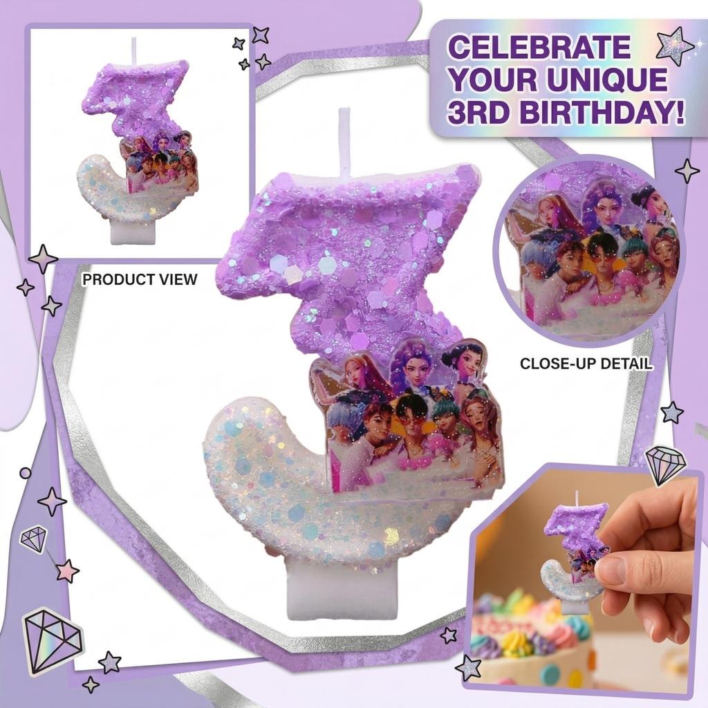 Fashion Cartoon Creative Birthday Candles Party Digital Candles