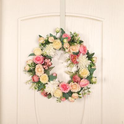 Artificial Flower Wreath Wedding 40cm Floral Garland Spring for Farmhouse