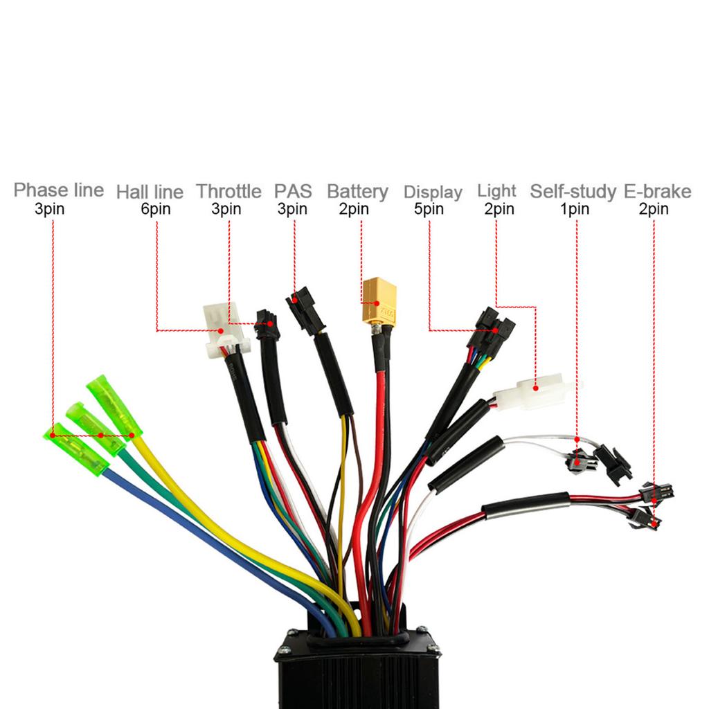 24V 36V 48V 750W 26A 3 Mode Sine Wave Controller with LCD Display Electric Bike Brushless Motor Controller Display Upgrade Kit
