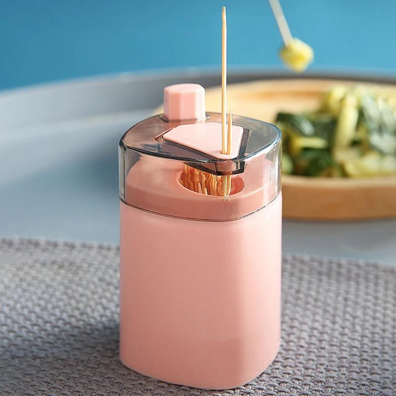

Automatic Toothpick Holder Dispenser Creative Press Type Portable Toothpick Box for Home Kitchen Dining Table