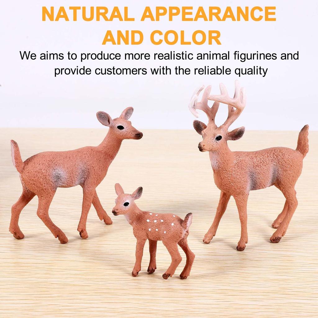 Ahvqevn 6 Pieces Forest Animal Figurines Forest Creatures Figurines Squirrels Deer Rabbits Family Figurines Miniature Toys
