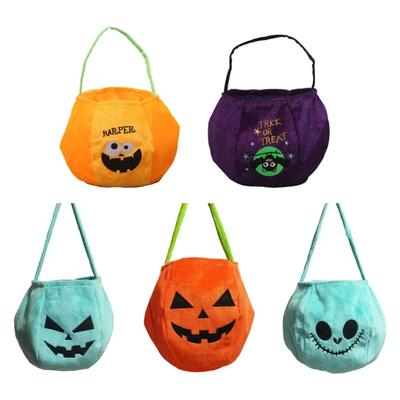 Velvets Candy Bag With Pumpkin Shape Spacious Storage Bucket Holiday Themed Accessory For Children Parties