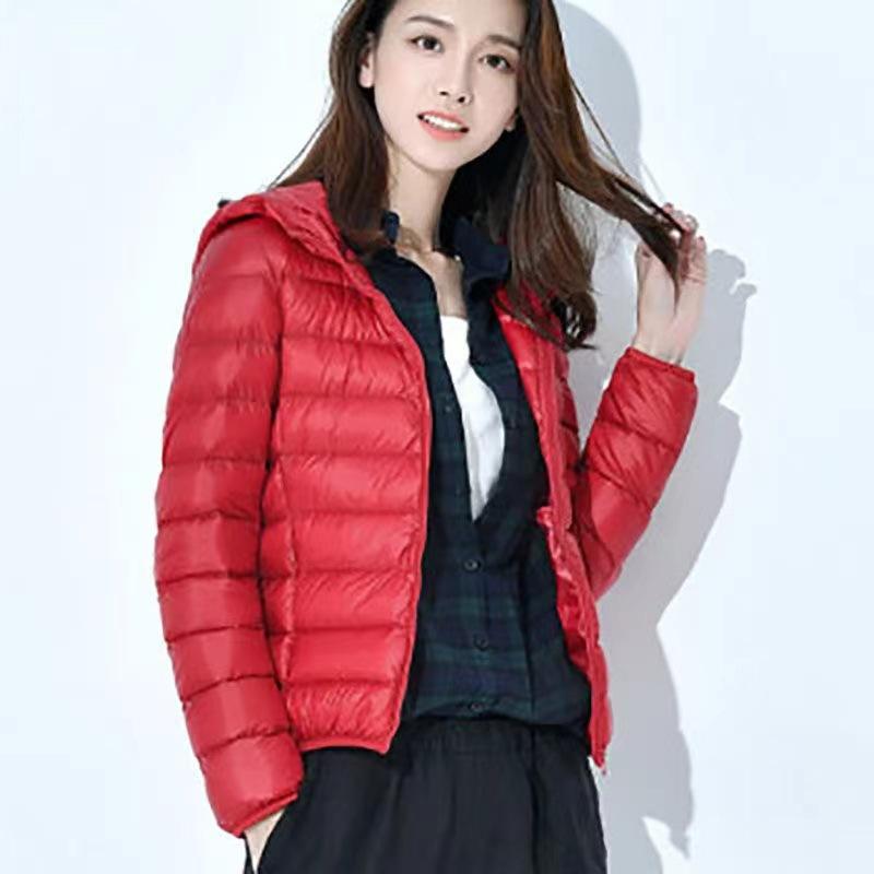 Mujer Otoño Invierno Abrigo Acolchado Con Capucha Grueso Manga Larga Cálido Color Sólido Suave Slim Fit Cierre De Cremallera Bolsillos Cardigan Señora Algodón Abrigo Chaqueta