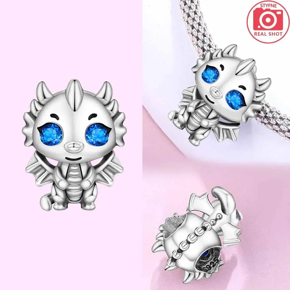 

Dragon Egg Blue Zircon Dragon Beads Fit Charms Copper Original Bracelet Children S Day Jewelry Diy Accessories Women Gift