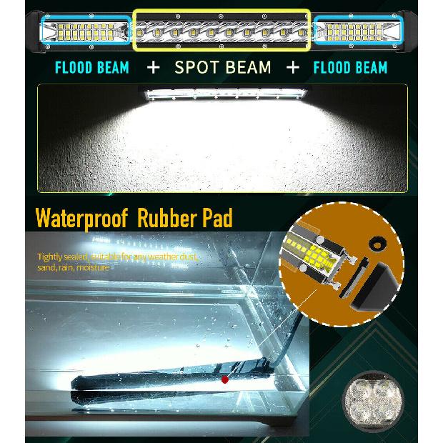 Single Row LED Light Bar 12/20/32 Inch Spot/Flood Combo Beam New IP68 Waterproof 6500K Color Led Work Lights Driving Lamp for Car ATV Truck Neon