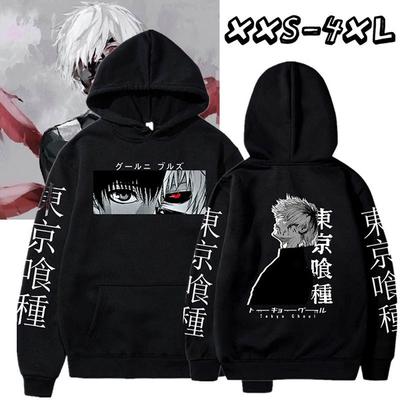 Anime Tokyo Ghoul Ken Kaneki Manga kapucnis pulóverek felsők, hosszú ujjú Ken Kaneki rajzfilm Alkalmi divat Ruhapulóveres pulóver