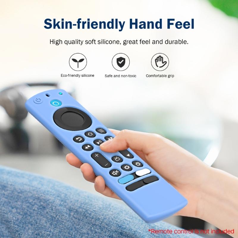 Soft Silicone Protective Cover for Fire TV Stick 4K Max 2nd 2023 Voice Remote Control Comfortable Grip Sleeve