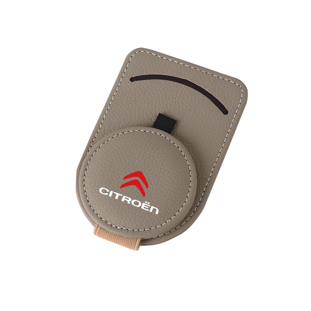 PU Leather Car Sun Visor Glasses Frame Sunglasses Clip Car Accessories For Citroen C1 C2 C3 C4 Grand Picasso C4L C5 C6 C8 Xsara aia256