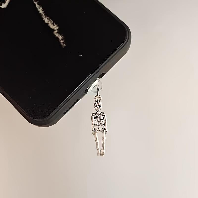 

1 шт. Заглушка для защиты от пыли для телефона в форме черепа, Подходит для iPhone/Type-C, Оригинальный подарок для зарядного порта For iPhone5-14