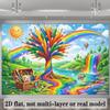2D Plane, 1 Piece of Hot Air Balloon Themed Background Fabric, Suitable for Families and Offices
