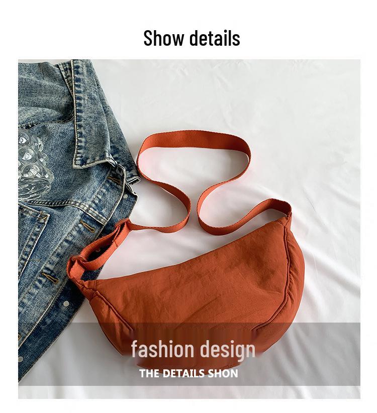 Korean Style Pleated Dumpling Bag: Lightweight Solid Color Shoulder & Crossbody Bag