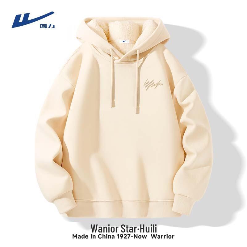 Warrior Men's Winter Thickened Lamb Fleece Hooded Sweatshirt