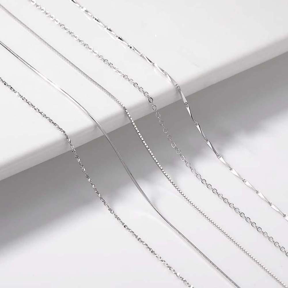 925 Silver Stacked Silver Necklace Zinc Zinc Alloy Collarbone Chain Elegant Glitter Choker Necklace  Bride