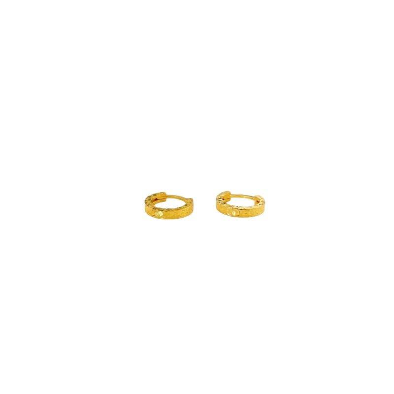 Shining Real Gold Crushed Ice Ear Buckle for Woman High-quality Luxury AU750 Earring Party Banquet Jewelry No Demolding