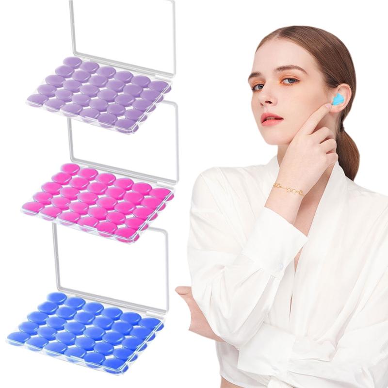 30Pcs Moldable Soft Silicone Earplugs 38Db Soundproof Snug Fit Sleep Travel Work Study