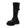 Thick Heel Thick Sole Thin Elastic Boots Boots Women's 2025 New Autumn and Winter Brown Small Tall Knight Boots