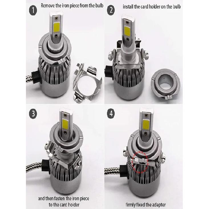 2 Stück H7 LED-Scheinwerferbirnen-Adapter H7 Halter Halteklammern Lampenfassung Sockel, Kompatibel mit Mercedes Benz C/B/GLA/GL/GLS