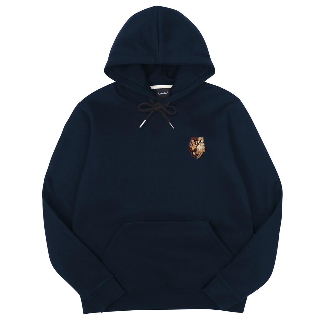 Sea Otter Embroidered Double-Sided Oversized Hoodie (Type B)