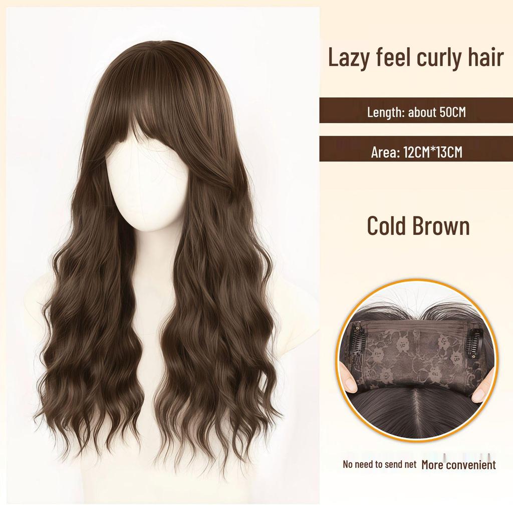 Upgraded Large Scalp Wig: Natural, Traceless Water Wave, Free Parting, No Hairnet Needed