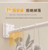 Durable Linen-Like Folding Shower Curtain with Telescopic Rod for Bathroom Optimization