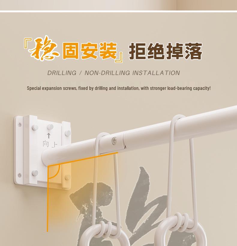 Durable Linen-Like Folding Shower Curtain with Telescopic Rod for Bathroom Optimization