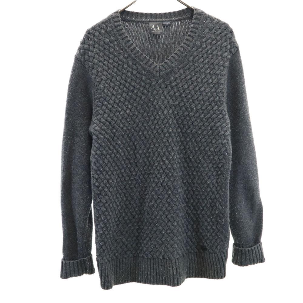 

ARMANI EXCHANGE Long sleeve V neck sweater M Charcoal gray knit Men s Used