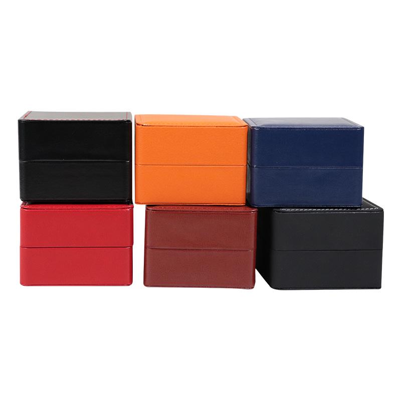 In Stock High-Grade PU Leather Watch Box with Round Corner Flip-Top for Mechanical Watches