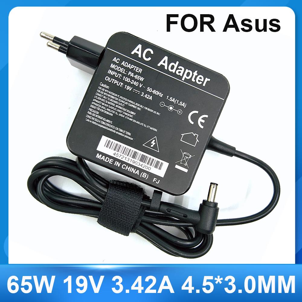 Laptop Adapter 19V 3.42A 65W 4.5*3.0MM Charger Laptop Adapter For ASUS X755J UX481 UX481FL UX480 UX480FD P553UJ PU301LA Zenbook