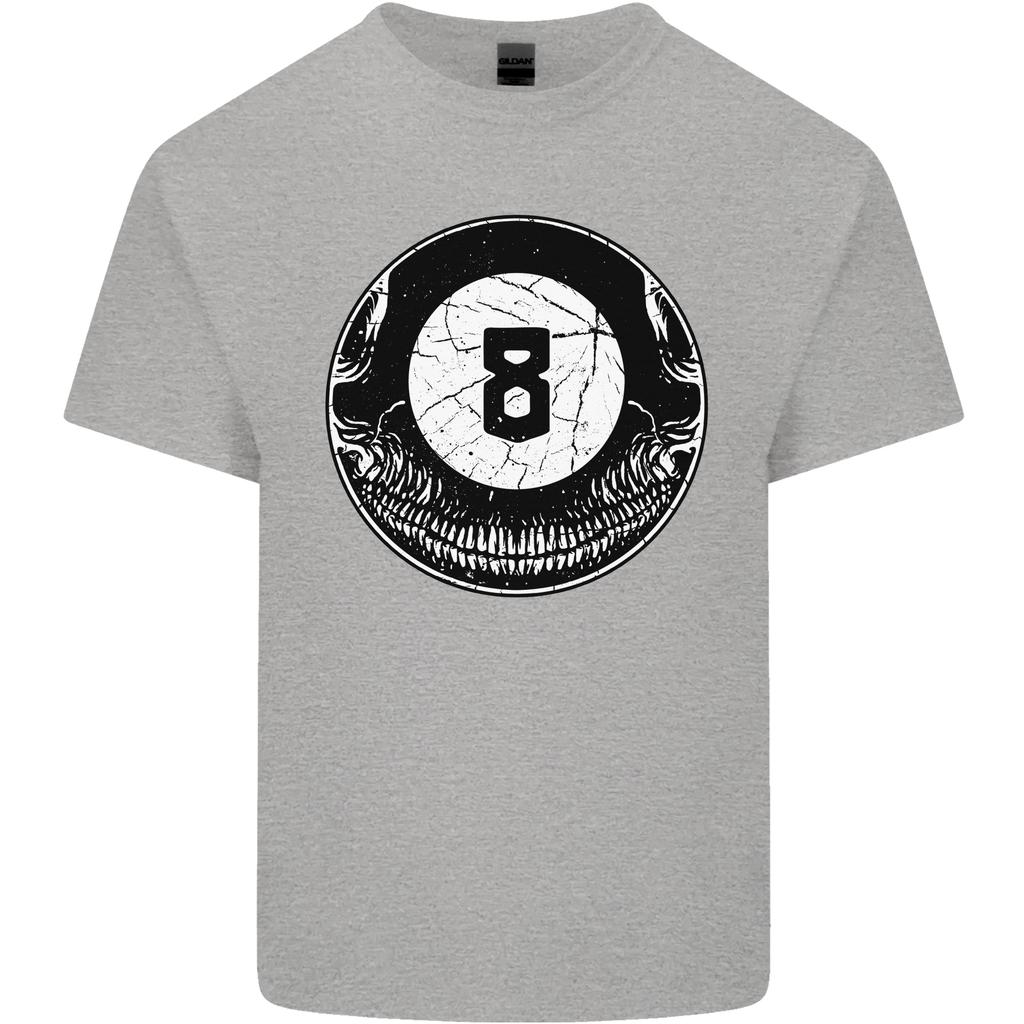 8Ball Skull Pool Player 9Ball Unisexs Light Cotton TShirt