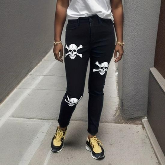 High-Elastic Slim-Fit Small-Leg Jeans for Halloween & Easter