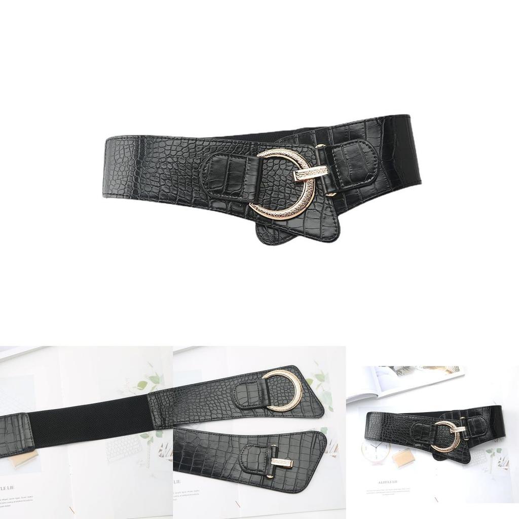 Elegant Womens Leather Waist Belt For Dress And Coat With Elastic Stretch And Cshaped Buckle