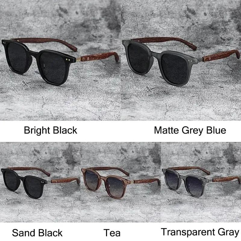 Trendy Retro Wood Grain Sunglasses Polarized UV Protection for Men Women Perfect for Cycling Outdoor Street Photography