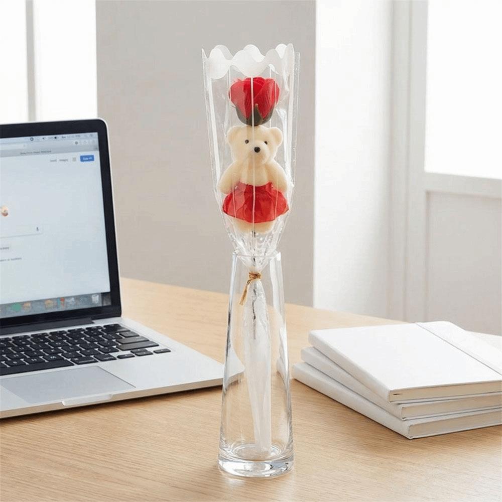 Künstliche Rose Künstlicher Rosenbär Blumenstrauß Bär Seifenrose Seifen Rosenblumen Hausdekoration