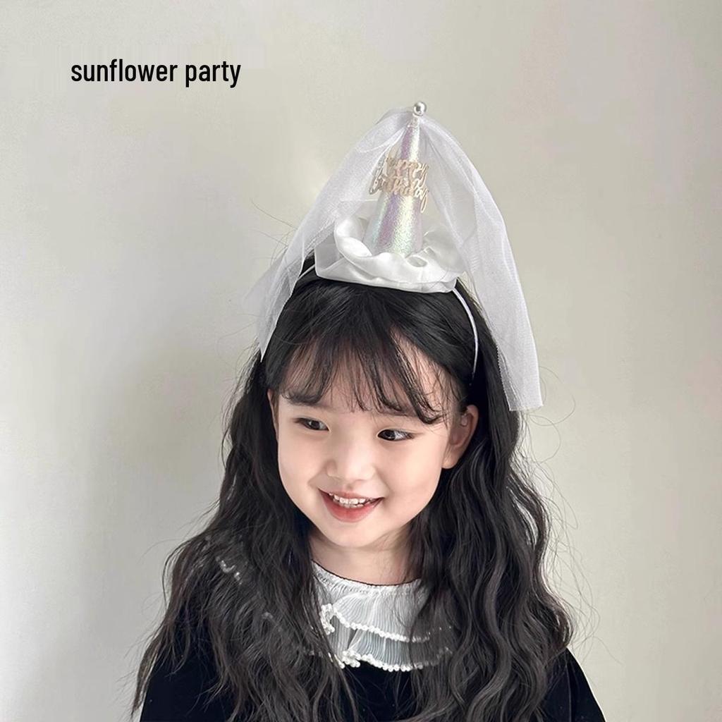 Princess Party Birthday Hat Feather Bow Hair Clip for Women - Photo Prop Headwear