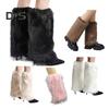 1 Paar Beinwärmer aus Kunstpelz für Frauen und Mädchen, weiche Stiefelmanschetten aus Plüsch, flauschige, pelzige Beinmanschetten für Wärme im Winter