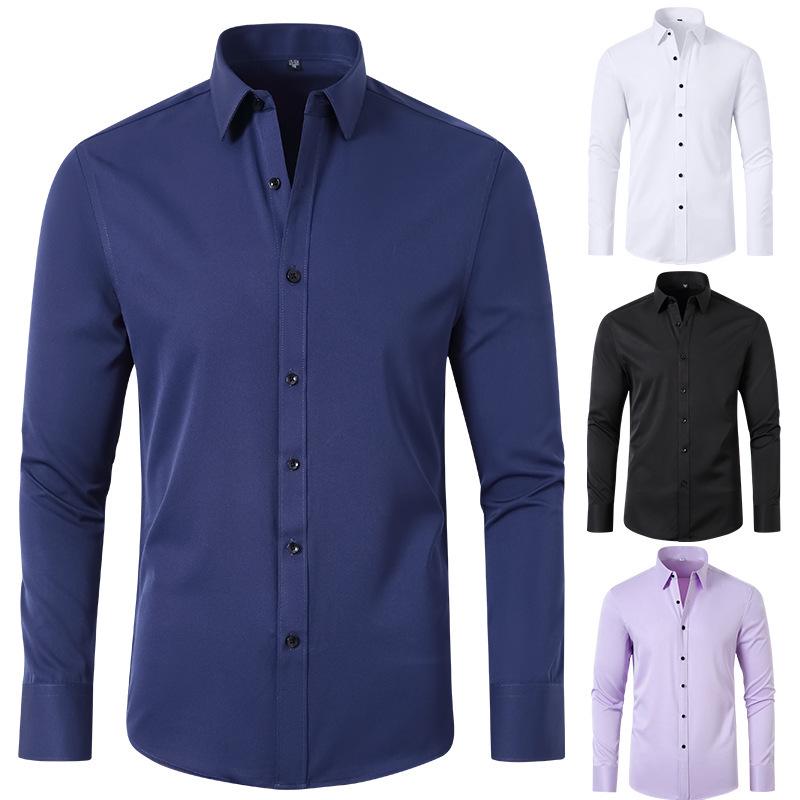 Men's Slim Fit Stretch Muscle Shirt – Anti-Wrinkle, No Ironing Required