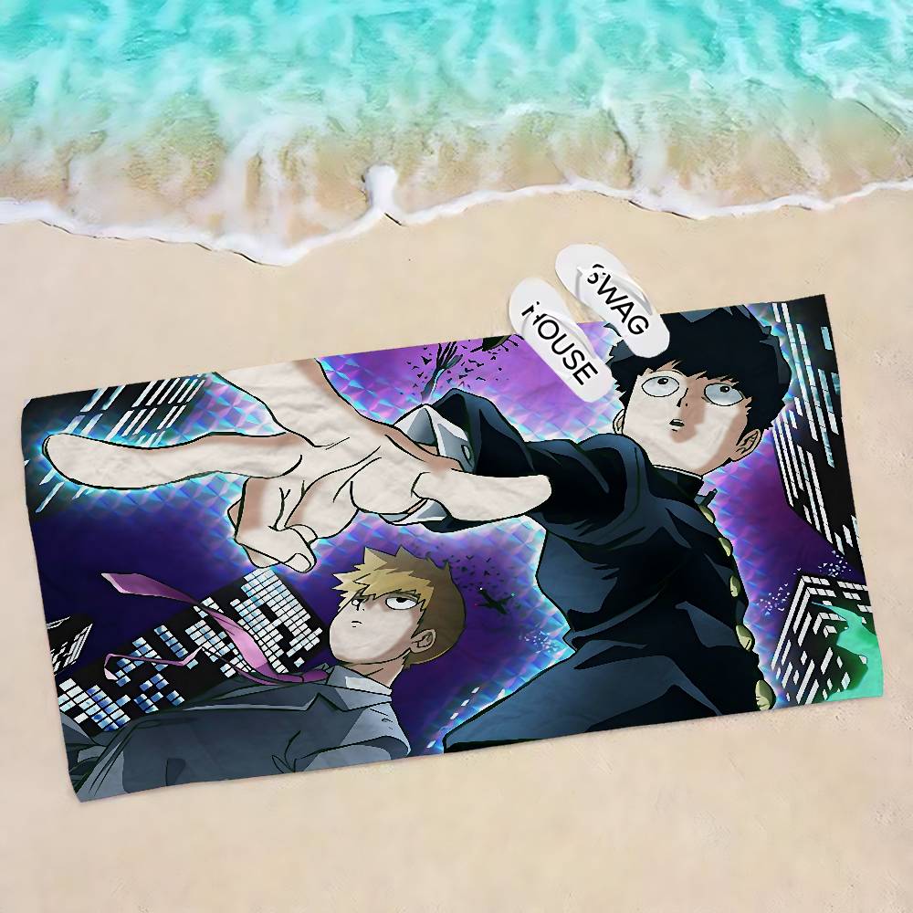Japan Anime Mob Psycho 100 Big Microfiber Beach Towels Quick Dry Towel Sand Beach Towels Pool Towel for Travel Swim Pool Yoga