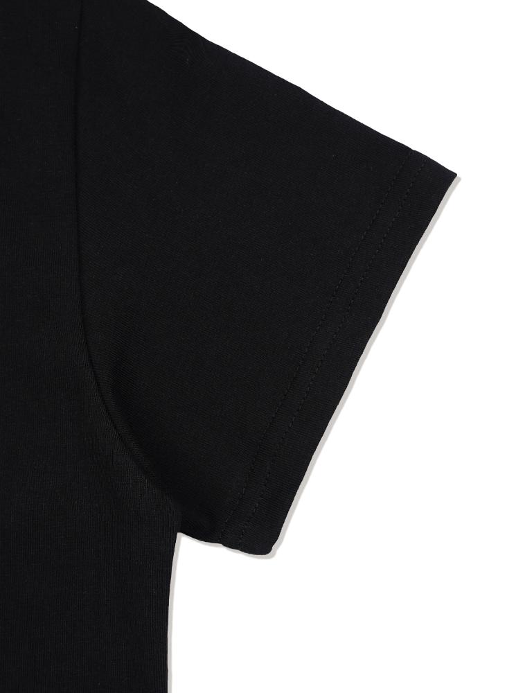 LA MAISON STUDIO Embossed Logo Slim Fit Short Sleeve T-Shirt Black & White (Fcg2Ts773W)