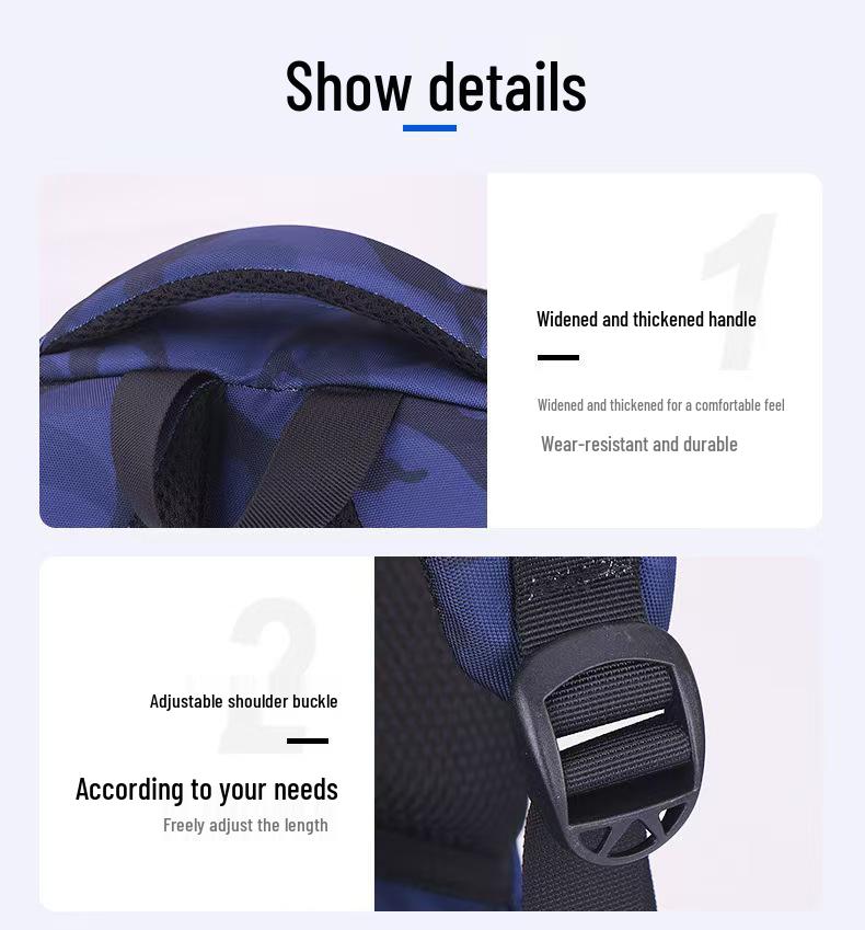 Camouflage Schoolbag: Ergonomic Backpack with Multi-Compartments for Students and Adults
