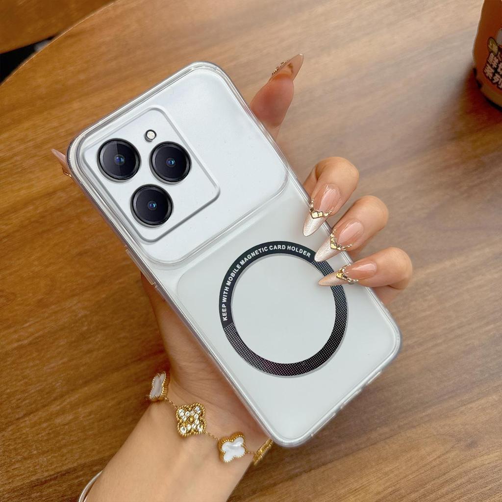 Case for realme 15T Wireless Charging Magnetic Ring Casing Anti-Fingerprint Matte Cover