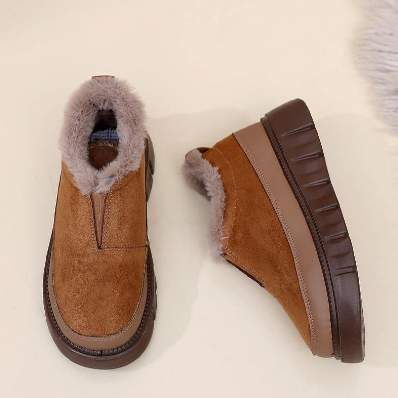 Women's Warm Winter Boots Plush Lined Slip-On Snow Shoes Thick Sole Increased Height Anti-slip Cotton Shoes zapatos para mujer
