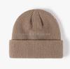 New Arrival Autumn and Winter Fashion Warm Lovely Pure Color Solid  Dark Grey  Customized Knitted Women Beanies