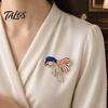 Metal Brooch Independence Day Bow Pin, Patriotic Rhinestone Lapel Sweater Pin Cardigan Coat Suit Jewelry Accessory, Gift for 4th of July Electroplated