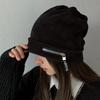 New Personality Zipper Beanie Hat Autumn And Winter Outdoor Warm Green Knitted Women'S Hats Loose American Pile Cap For Men