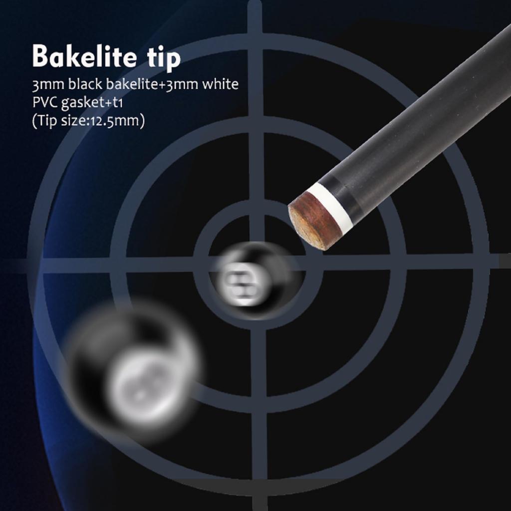 KHEALING Billard Queue Carbon Spielqueue mit Schweinsleder Weiß und Schwarz Bakelit T 700 Kohlefaser 58 Geeignet für Black Eight und Nine Inklusive Aufbewahrung